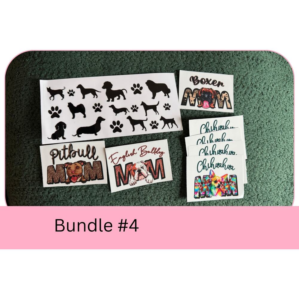 UVDTF Decals and Wraps Bundle #4 Dog Mom